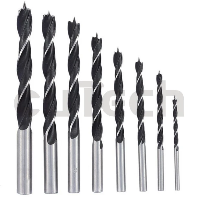 Brad point wood drill